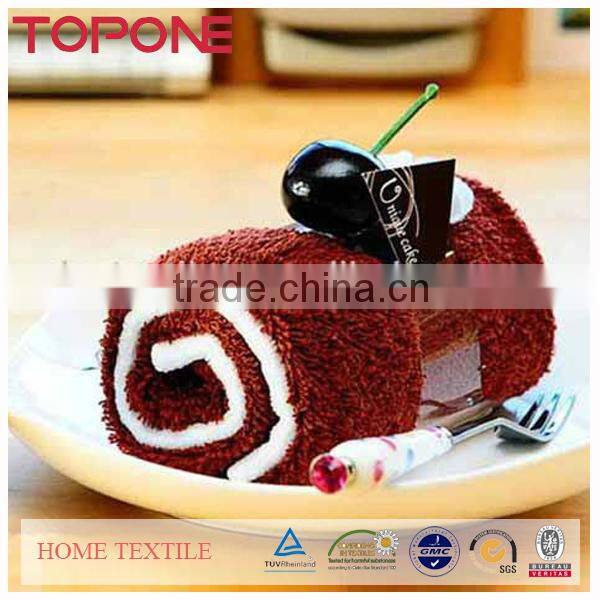 New design cute 100% cotton safe material towel cake