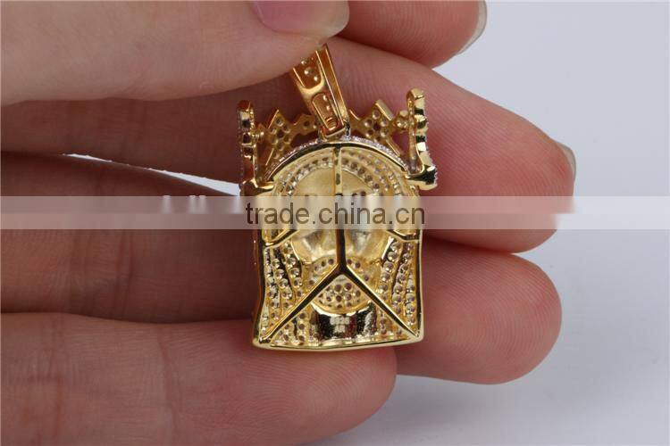 Micro set 925 silver jesus face pendant 2015 hip pop jewelry
