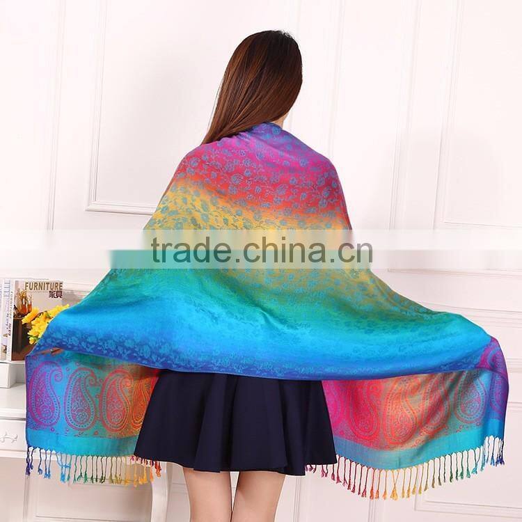New Style Flower Antique Jacquard Paisley Shawl Scarf