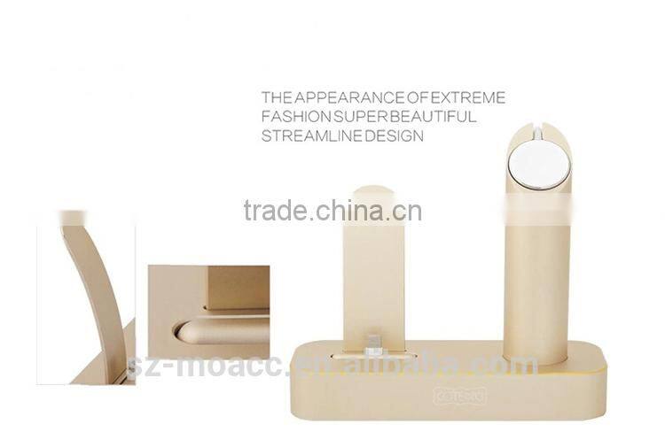 High quality for apple watch stand aluminum with stand battery charger for iPhone 5/6/6plus