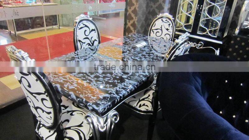Marble dining table with classic chair D1019