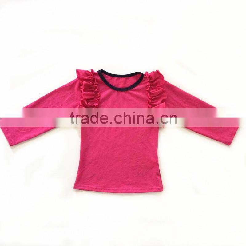 2016 wholesale lace ruffle kids wear baby girls top kids fashion lace shirts