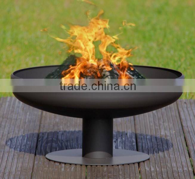 Outdoor heating BBQ grill fire bowl with round stand base