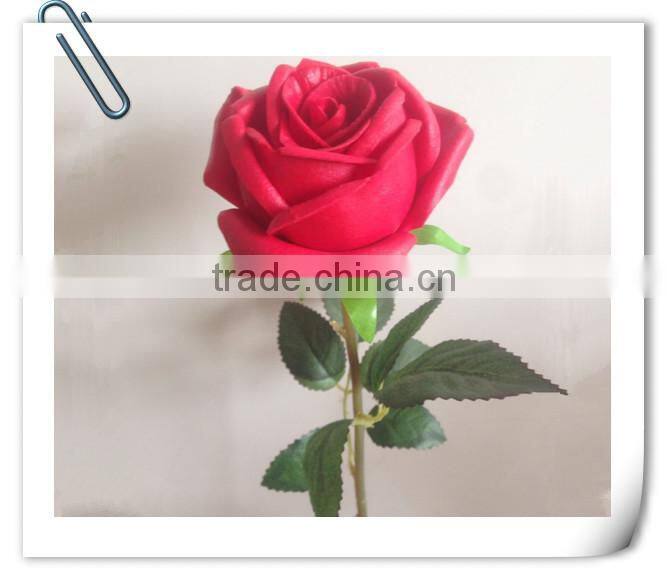 69cm single stem PU real touch artificial flower rose