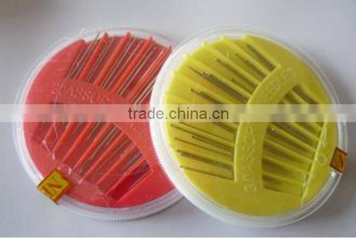 stainless steel assorted golden hand needle in compact,30 count