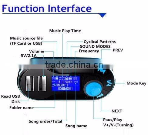 Good Quality Wireless Bluetooth FM Transmitter MP3 Player Car Kit Charger for Samsung