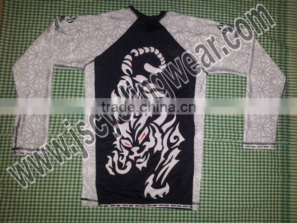 Custom Sublimation printed Rash guard Long Sleeve