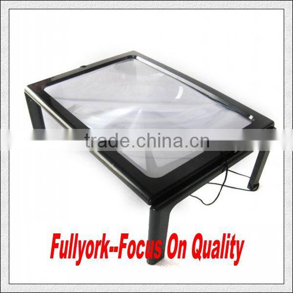 A4 Full Page Large Hands Free Magnifier Magnifying Glass Lens For Reading w/ Cord
