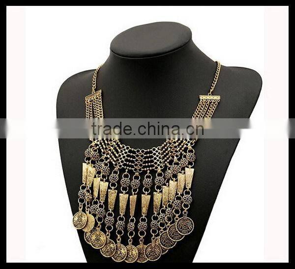 Turkish Indian alloy Boho Necklace coin statement necklace