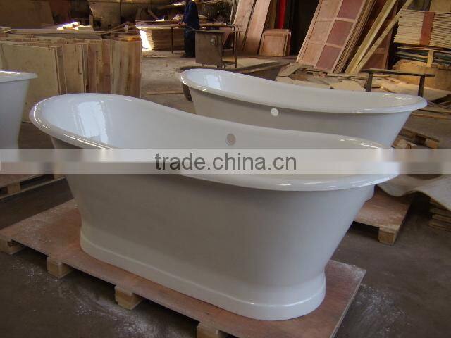 free standing cast iron soaking bath tub no drillings