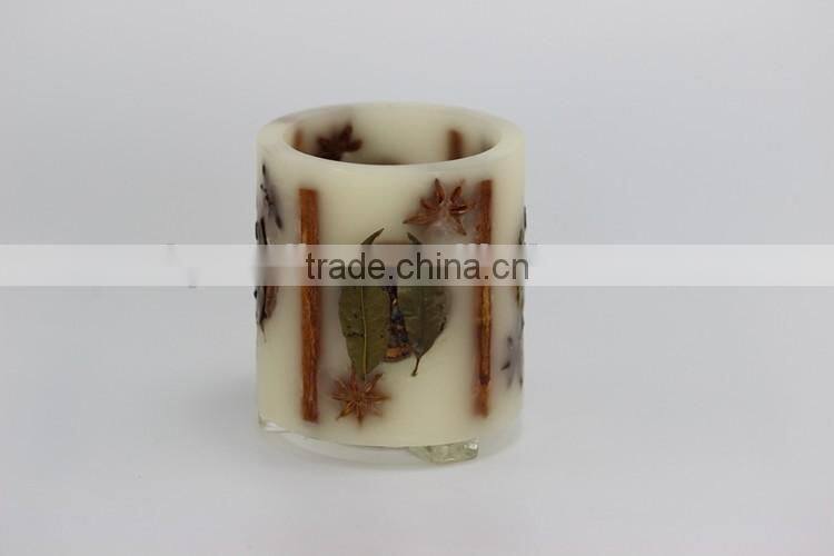 dried flower design candle for decoration wholesale