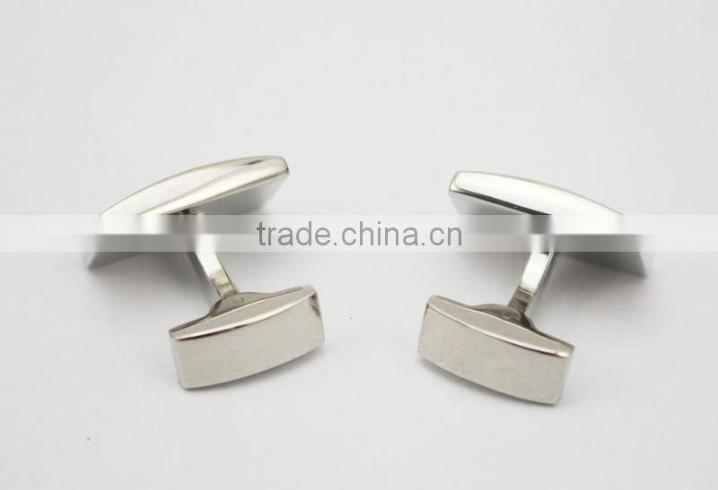 Stylish mens shirt matte silver cufflinks matt blank cufflink