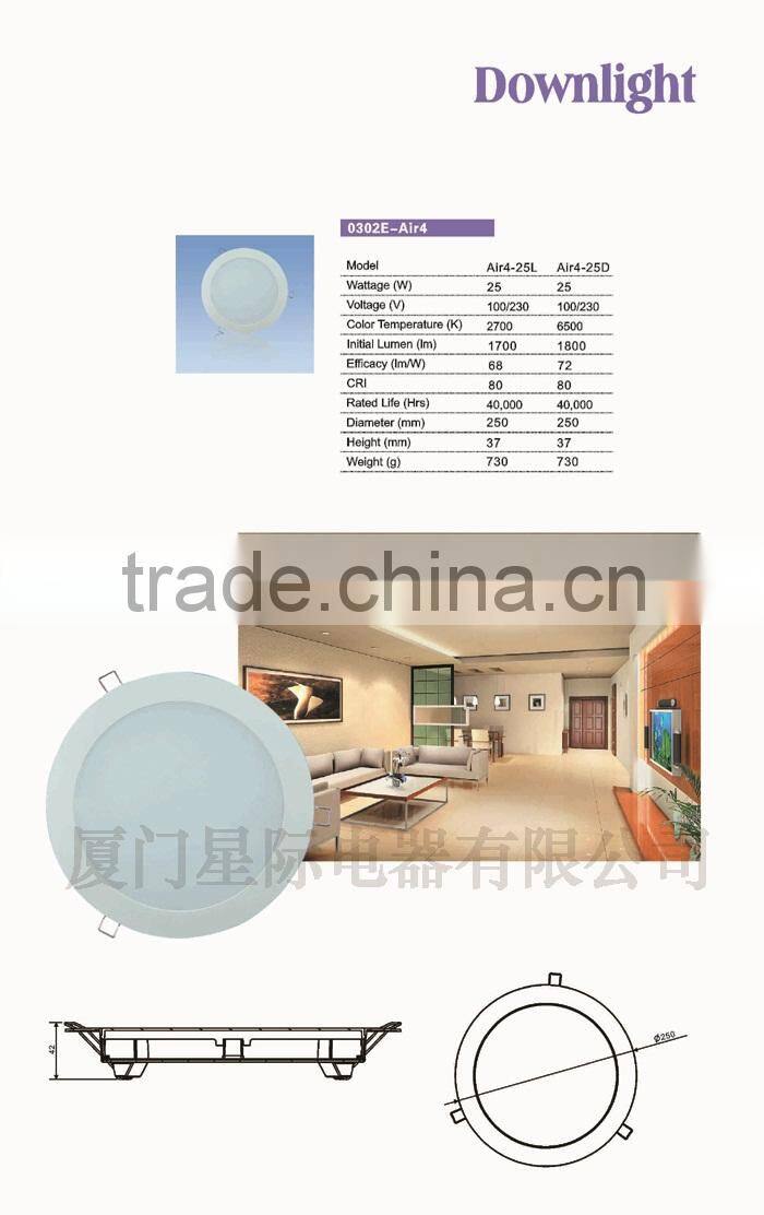 factory xiamen led downlight 25w plastic housing