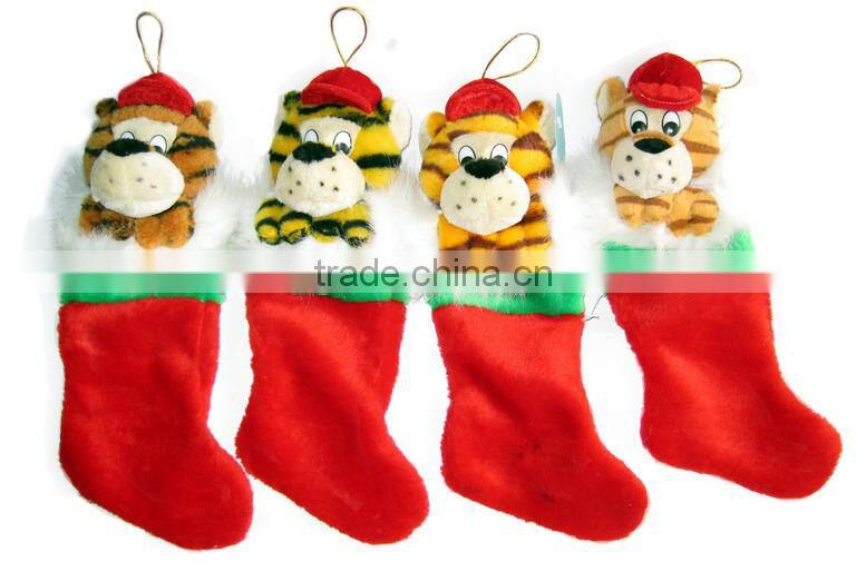 kids christmas decorations sock animal plush christmas sock