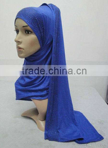 JL009 cotton elastic jersey muslim long scarf