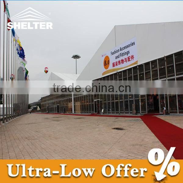 30x30m Trade show tent with Toughened glass