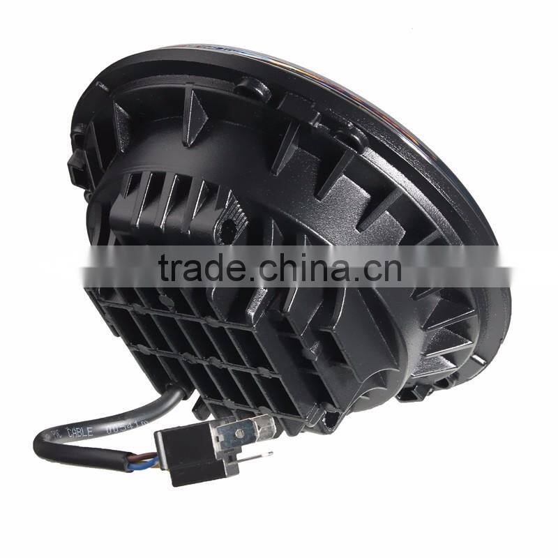 H4 40W 7Inch Round LED Headlight Hi-Lo Beam FIt 2007-2015 For J-eep For Wrangler JK TJ LJ Pure White DC12V-30V Waterproof