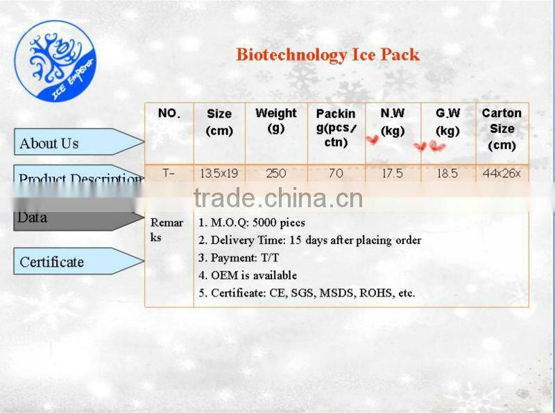 250g English ice pack