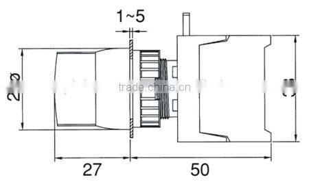 22mm IP65 Waterproof 3 Position Selector Switch (CS223)