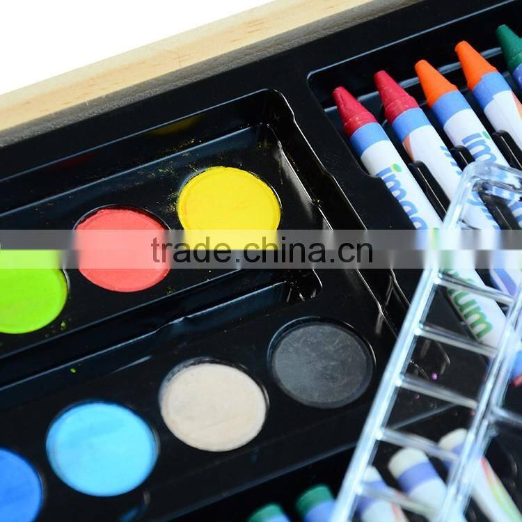 stationery set with wooden case of 214pcs wooden art case