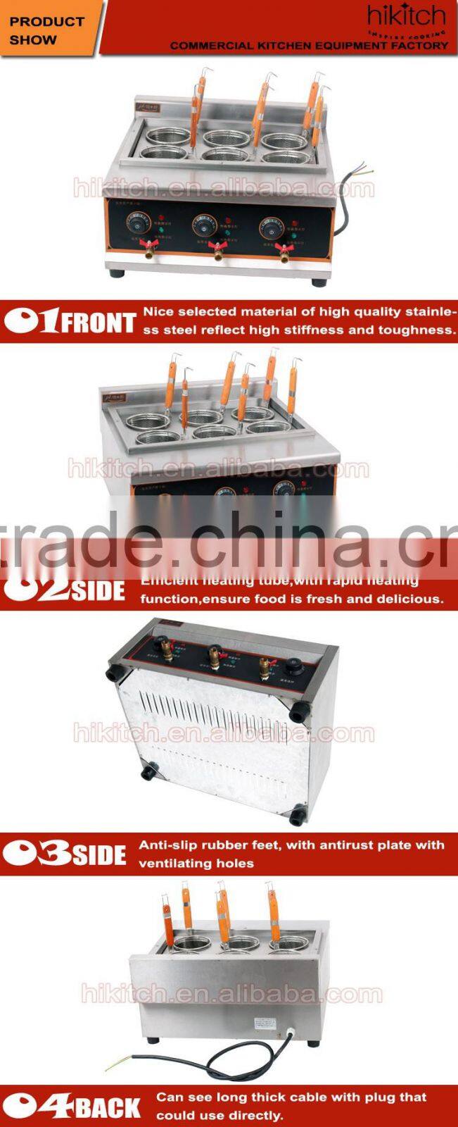Counter top pasta cooker with 6 baskets table top electric pasta cooker
