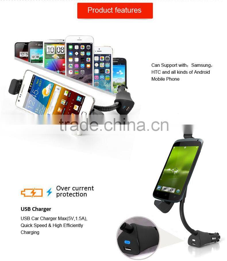 Creative Mobile Phone Base Travel Gooseneck Design Mobile Phone Base Travel charger hold car charger mount for iphone5 (HC03S5)