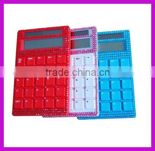 School hot selling rhinestone solar calculator for students BY 1859