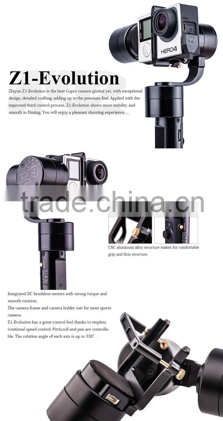 Three modes handheld gimbal stabilizer for go pro.