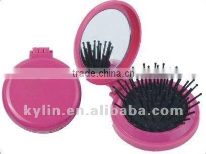 plastic compact mirror with brush