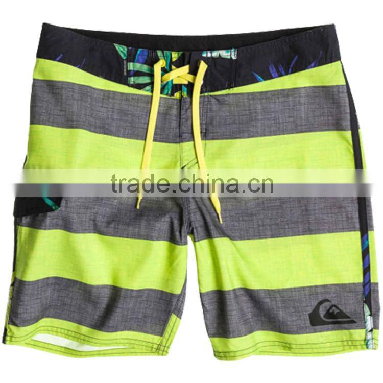 Colorful Stripes Pattern Lycra Swimming Pants Mens Beach Shorts Swim Briefs
