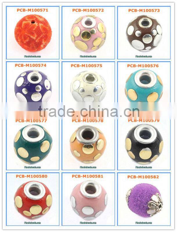 Wholesale Popular Blue Color Round Indonesia Resin Beads PCB-M100551