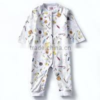 Autum new design baby grows rompers plain baby rompers printed toddler baby clothes