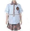 Latest girls white blouse and plaid skirt school uniforms