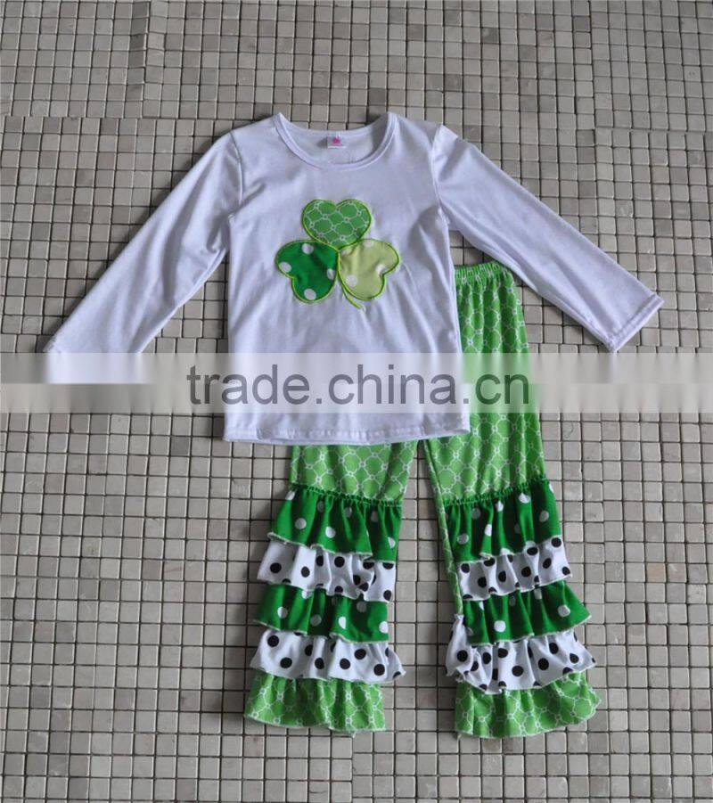 bulk wholesale boutique easter day rabbit embroidery ruffle outfits