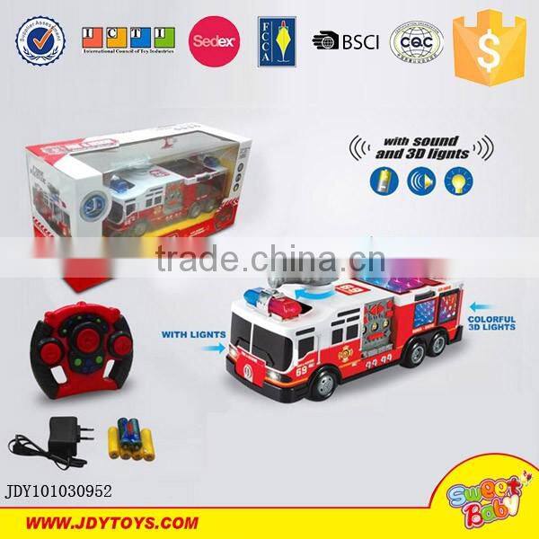 New 4 Channel rc car engine radio control fire fighting truck toys