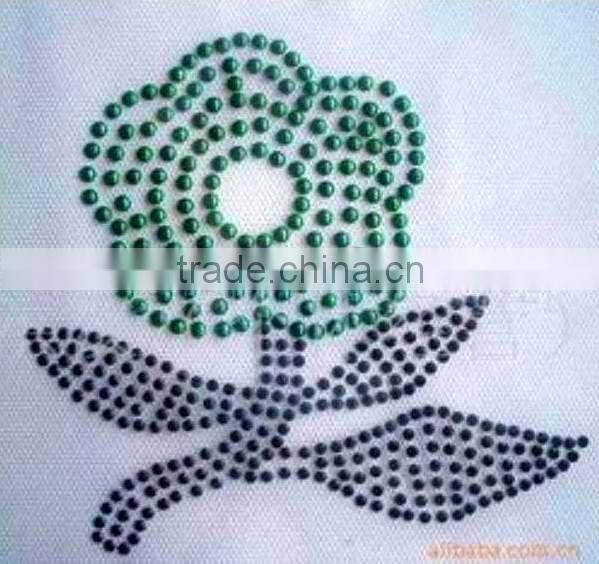 hot fix rhinestone transfer of flower design for clothing decoration
