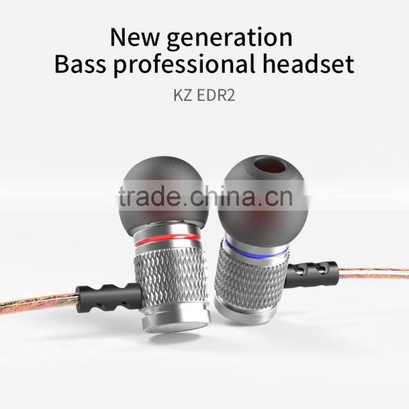 New KZ EDR2 Bass In Ear Earphone with Microphone Metal Clear Sound Music Wired Hifi Headset Enthusiast Special Use Earburd