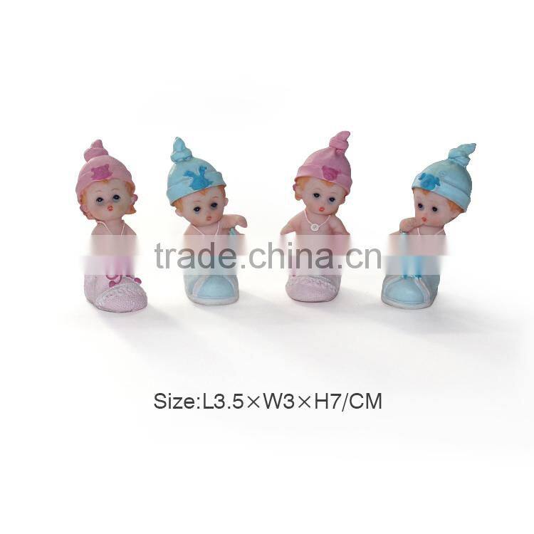 Baby Polyresin Sculpture With Chair Shoes Horse Photo Frame Leaf Holding Baby Figurine Resin Cute Baby Statue