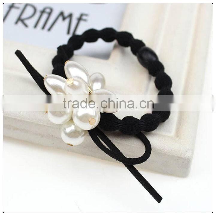 Fancy covered peals elastic hair bands for slale