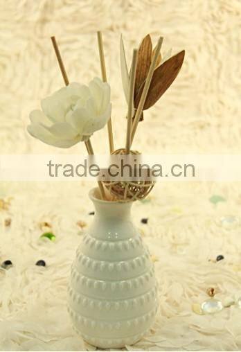 120ml children's gift hot sale ceramic bottle ocean fragrance reed diffuser with rattan sticks and balls sunflower set