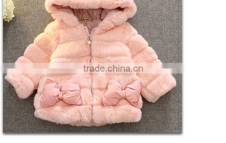 thicked pink fur hoodie jackets girls