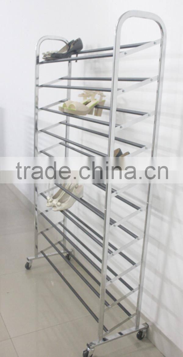 Customized Shoes Display Rack Shoes Tower with Wheels