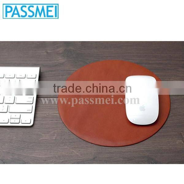 Genuine Brown Leather Office Computer Accessories Mouse Pad with Logo Custom