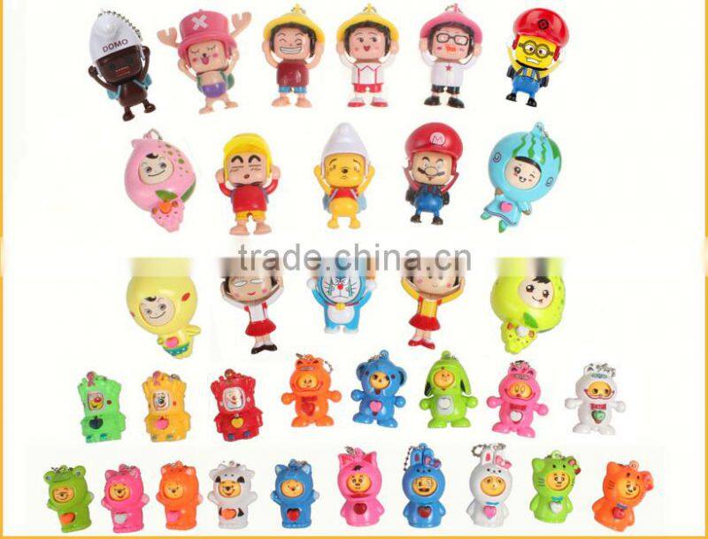 plastic funny face changing dolls key chain