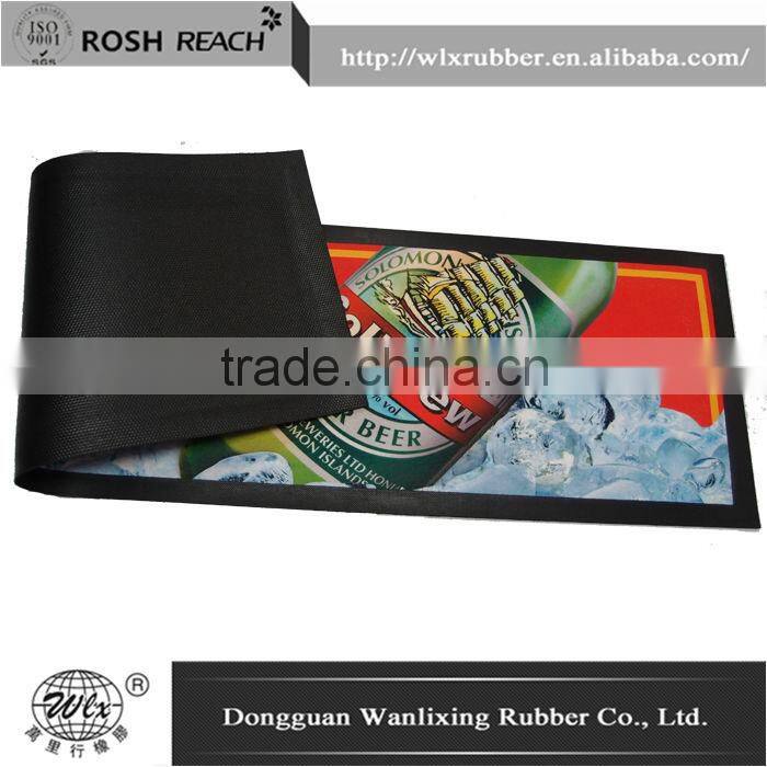 Custom absorbtion wool anti skid rubber bee bar mat