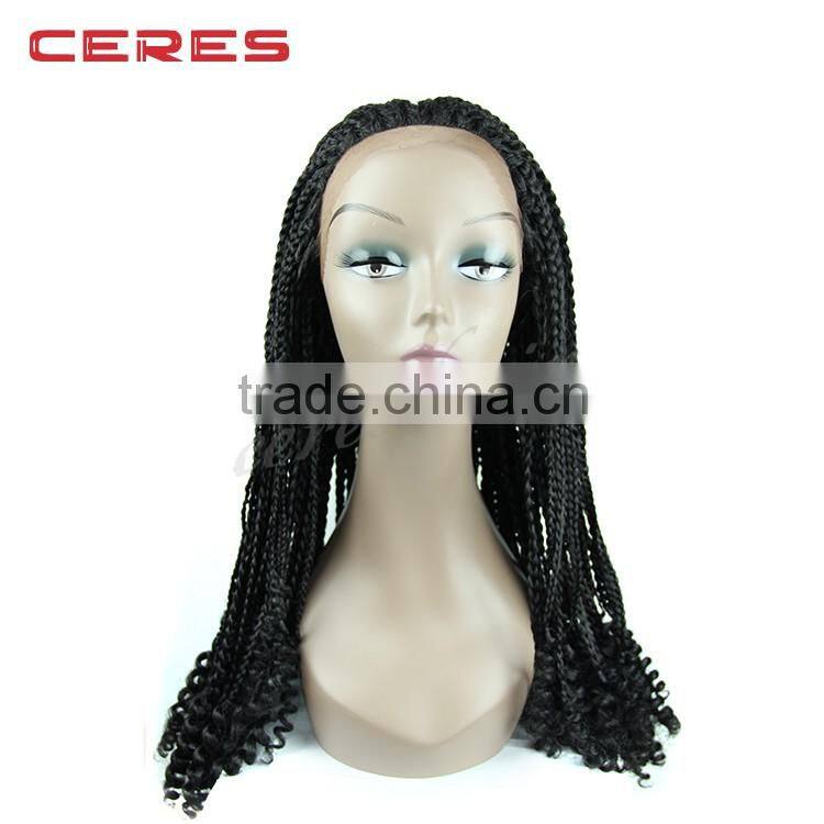 2016 hottest style 100% Japanese fiber lace front synthetic wig, kinky marley big braid wig