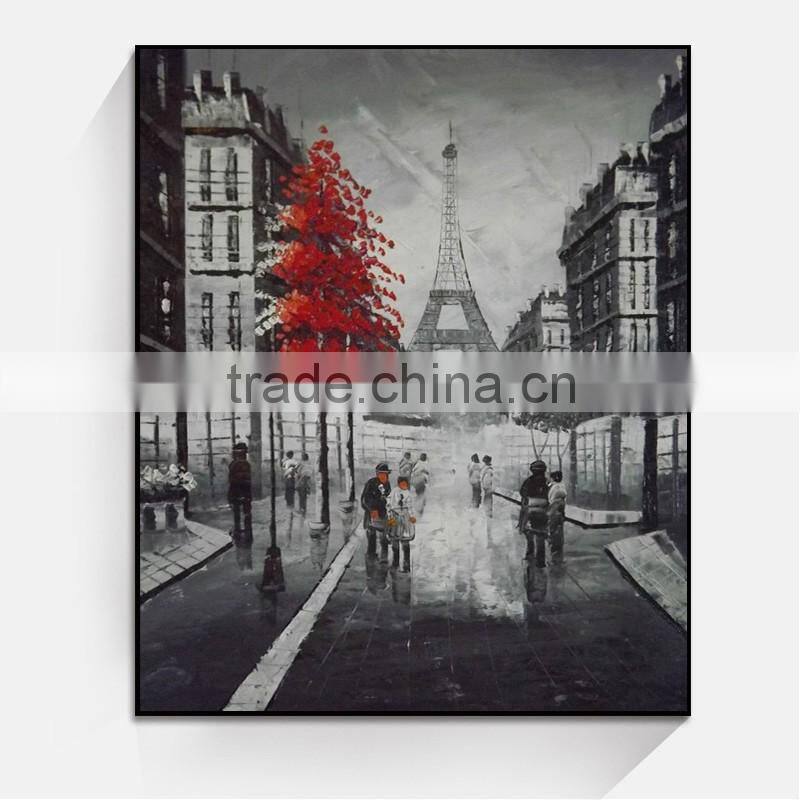 Shu1860 Hand painted paris street scene oil painting Scenery oil painting