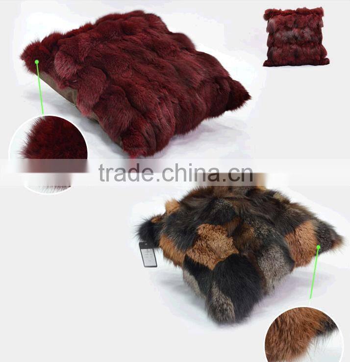 Fashion Custom Size Genuine Fox Fur Cushion Home Textiles Real Fur Pillow Warm