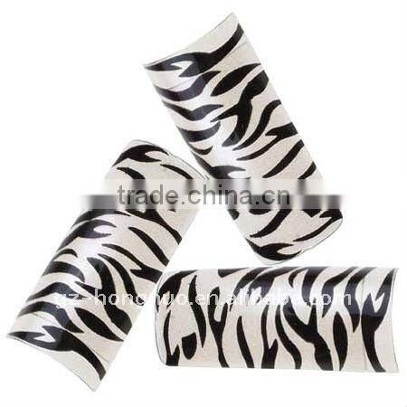 Black White Design French Acrylic Nail Tips X 100