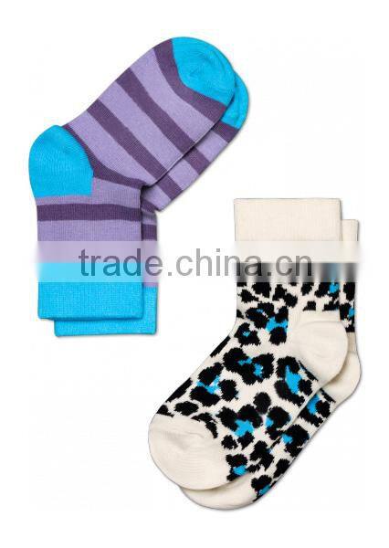 Custom Wholesale Elite Kids' Teen Boys' Girls' Black and White Zebra Leopard Combed Cotton Socks